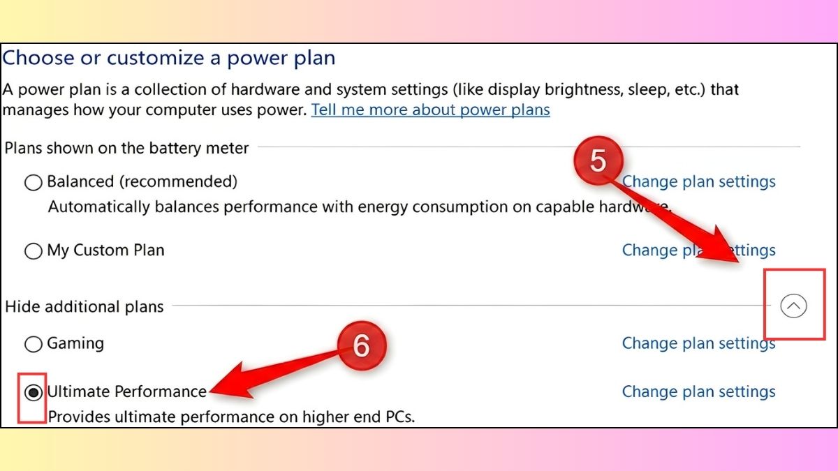 Mở phần Additional power settings