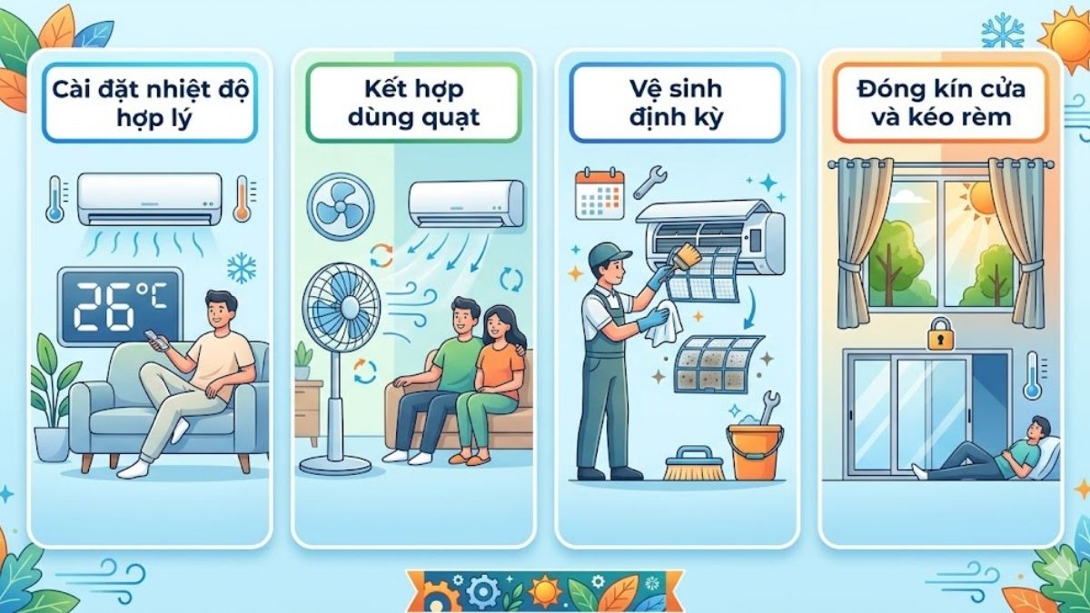 Mẹo sử dụng điều hòa tiết kiệm điện hiệu quả