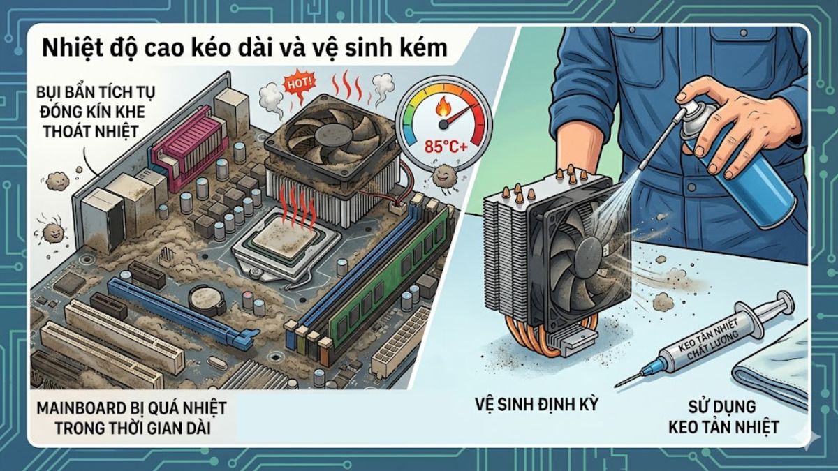 Nhiệt độ cao kéo dài và vệ sinh kém