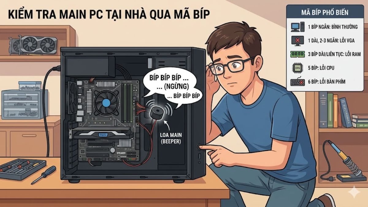 Đọc mã bíp (beep code) để xác định lỗi phần cứng