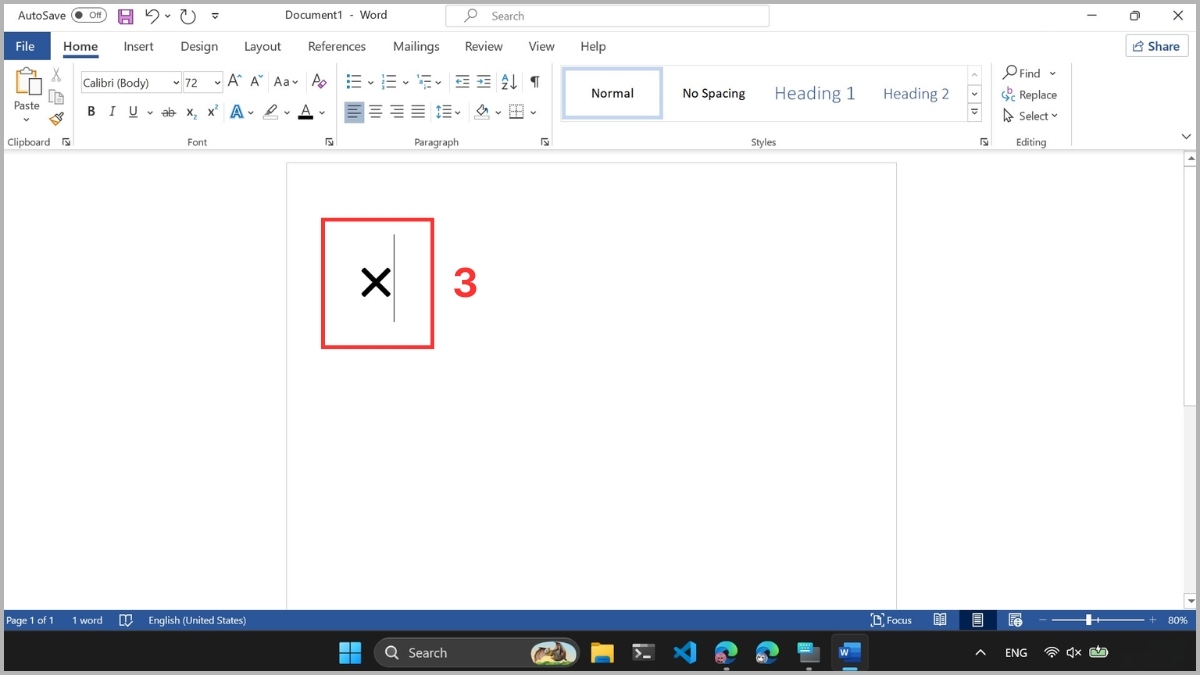 Bấm Ctrl + V để dán vào Word