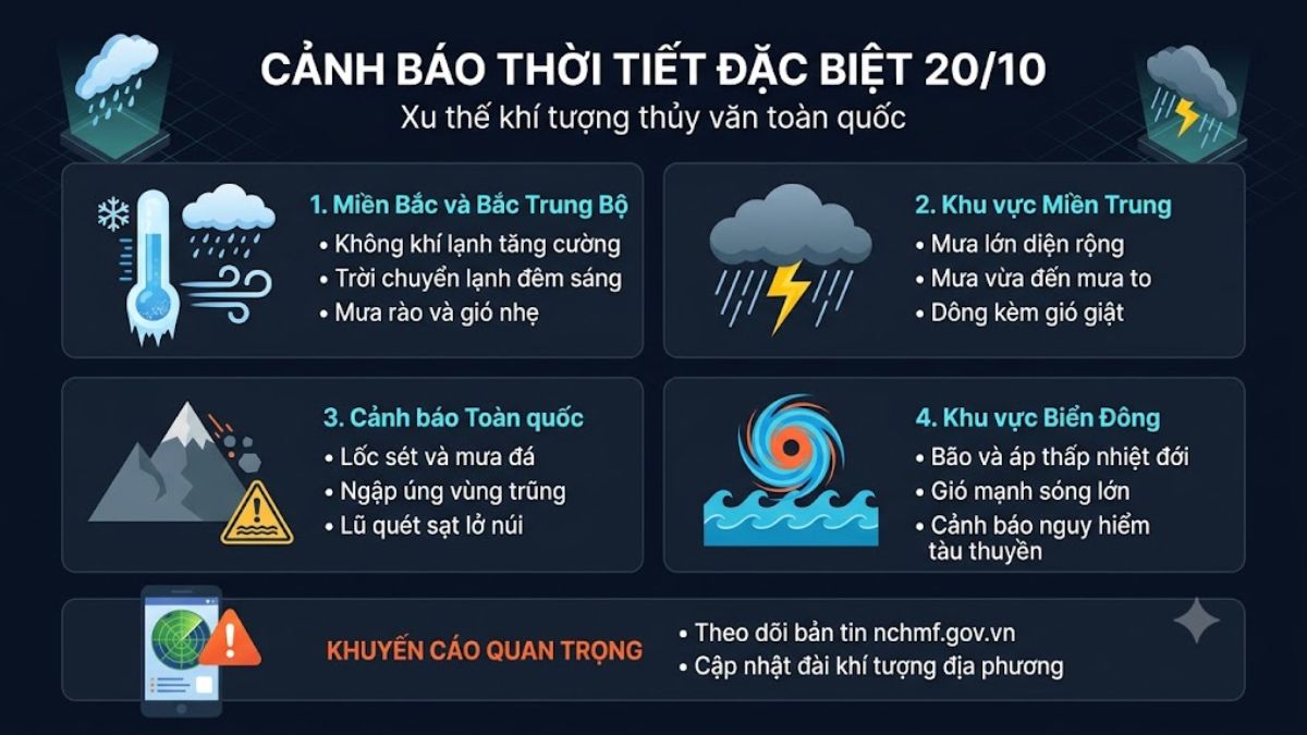 Dự báo thời tiết ngày 20 tháng 10 2026