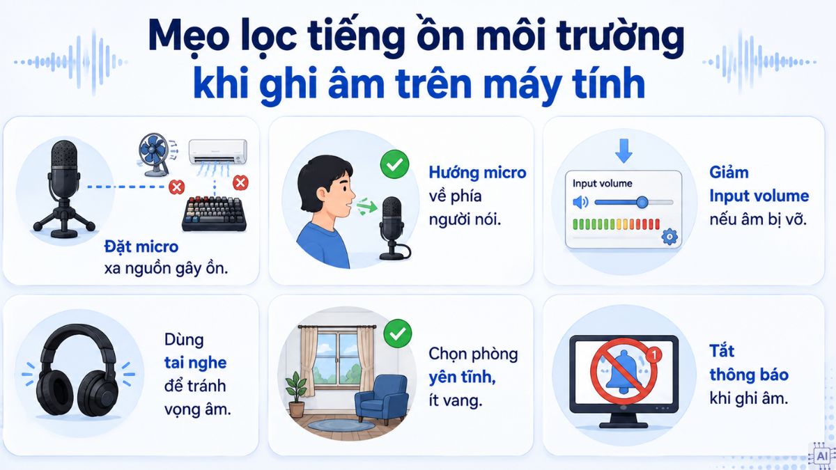 Mẹo lọc tiếng ồn khi ghi âm trên máy tính
