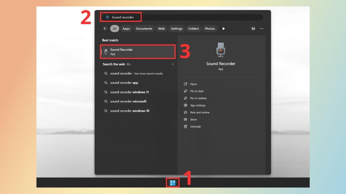 Cách ghi âm bằng Sound Recorder trên Windows 11