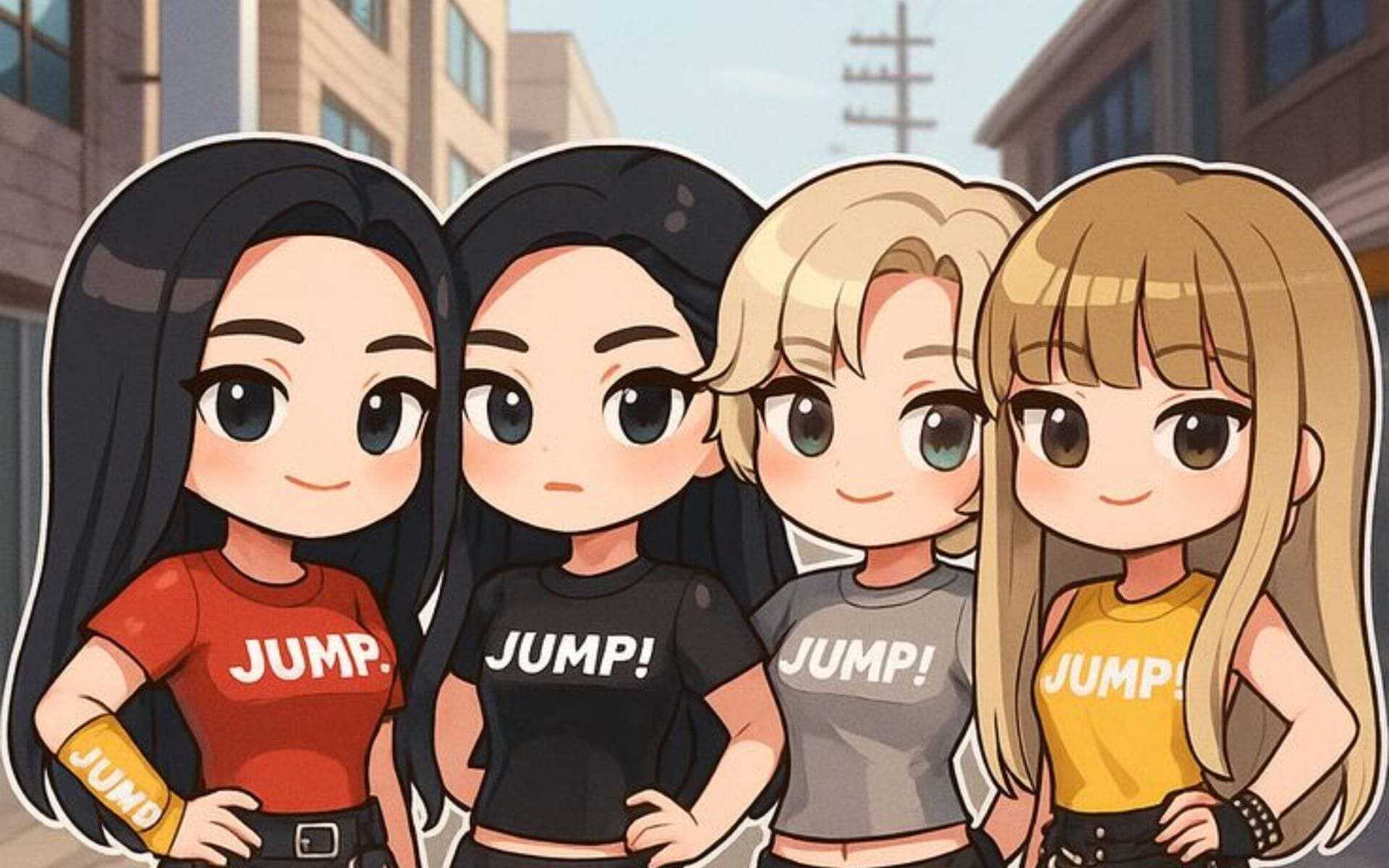 Hình nền chibi BLACKPINK dễ thương cho iPad