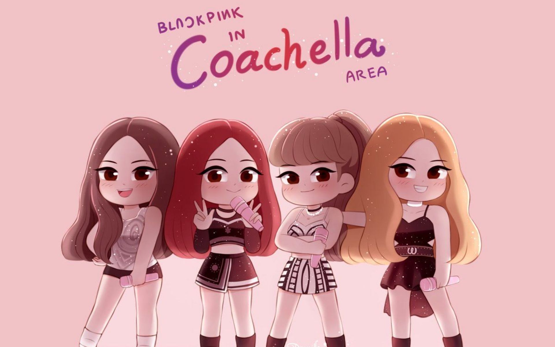 Hình nền chibi BLACKPINK cho iPad