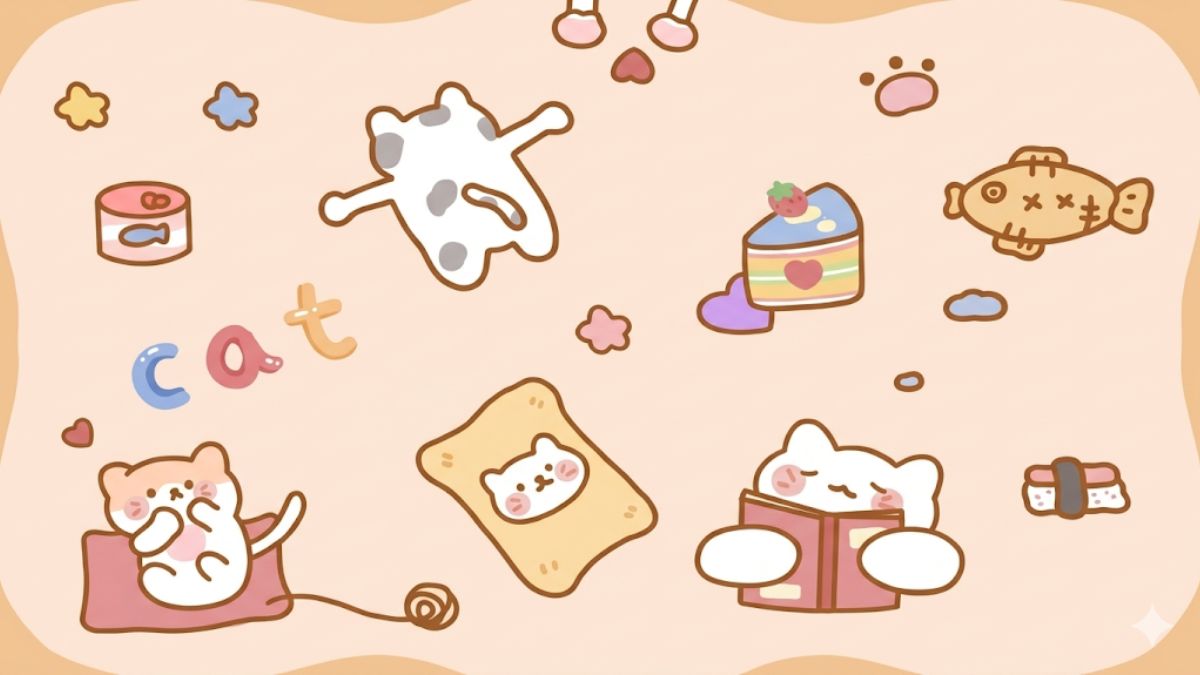 Hình nền cute cho iPad mèo