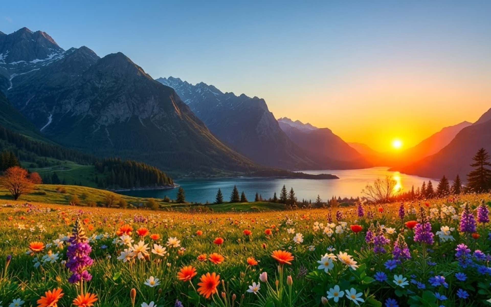 Hình nền thiên nhiên rực rỡ cho ipad