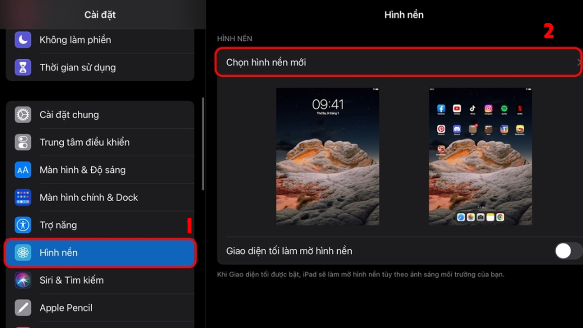 Hướng dẫn đặt hình nền trên iPad