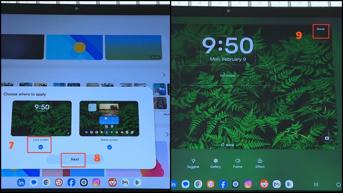 Chọn Lock Screen/Home Screen
