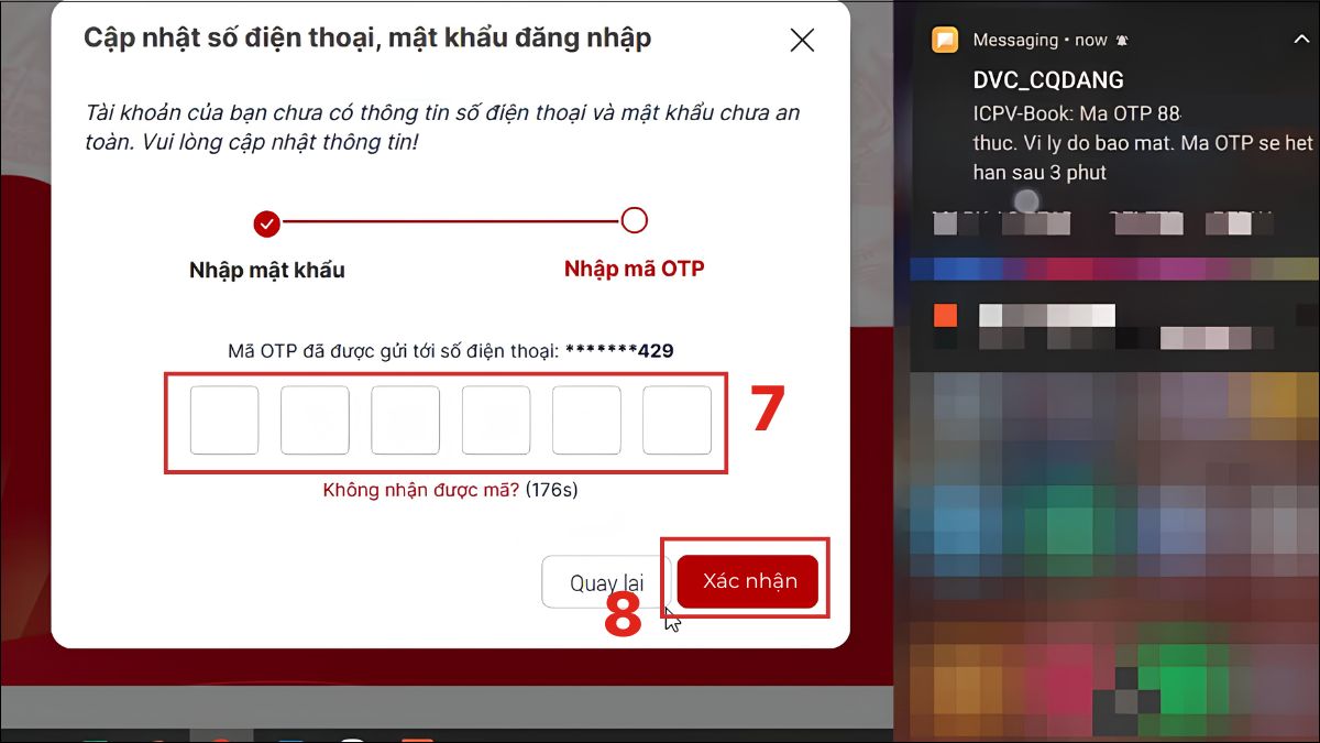 Nhập mã OTP đã gửi