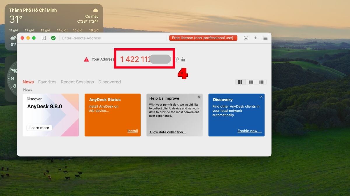 Sao chép chuỗi số tại mục Your Address