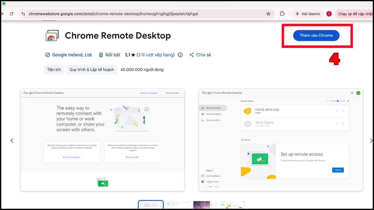 Thiết lập Chrome Remote Desktop