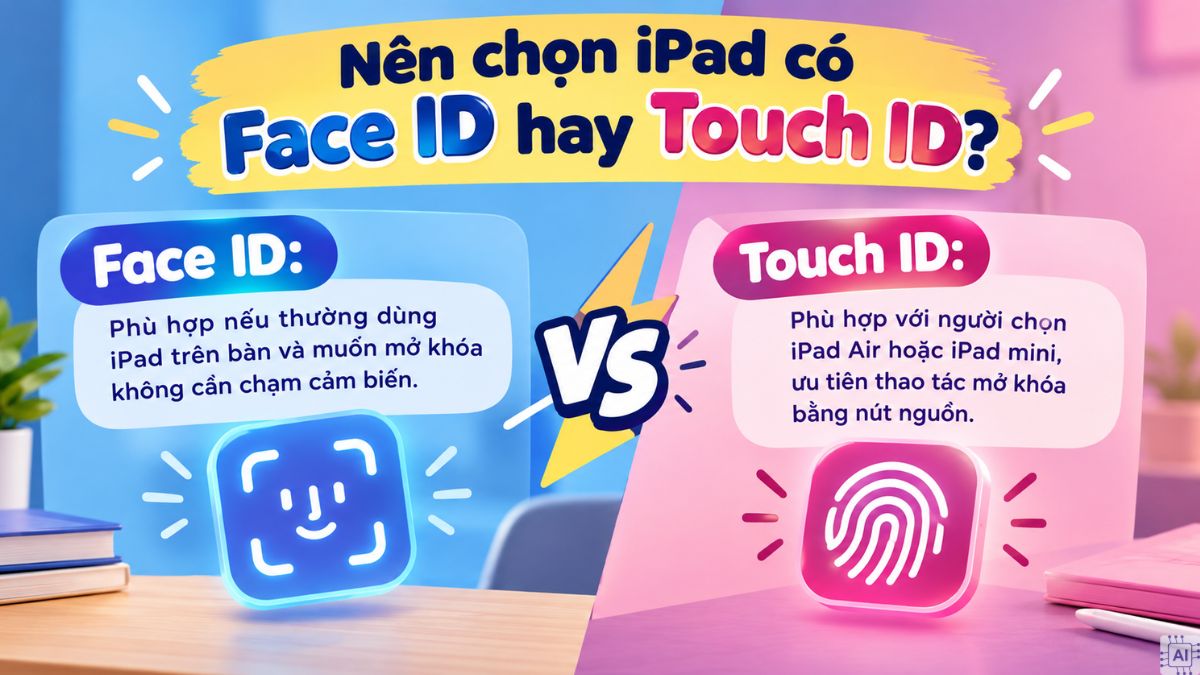 Nên chọn iPad có Face ID hay Touch ID?