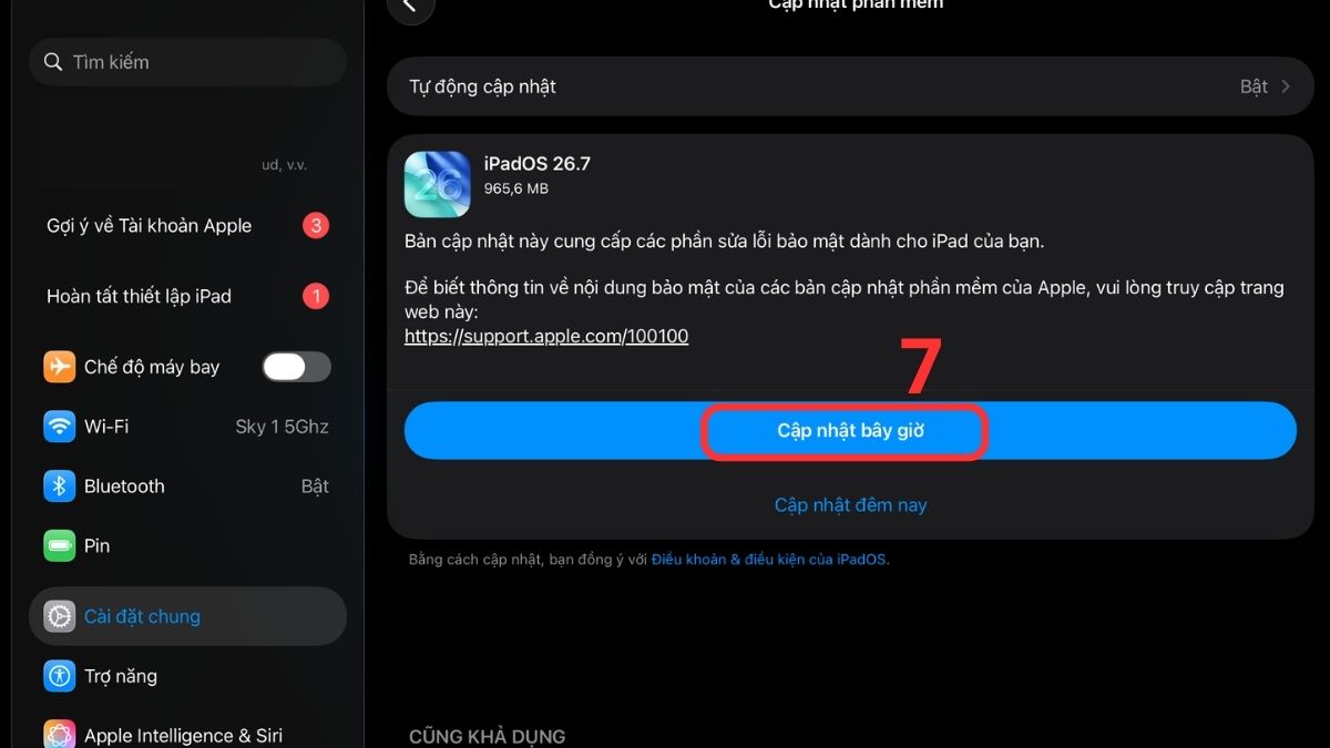 Nhấn vào Cập nhật bây giờ