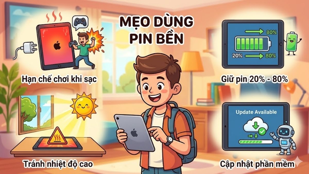 Mẹo sử dụng và bảo quản pin iPad bền lâu