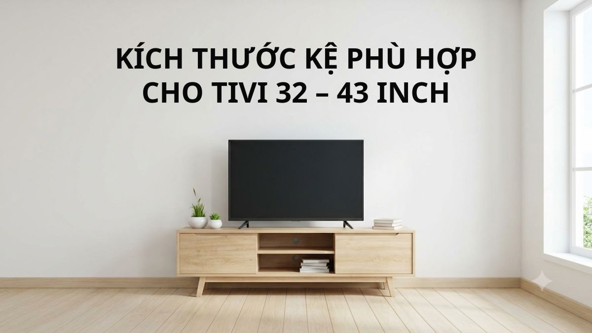 Kích thước kệ phù hợp cho tivi 32 – 43 inch