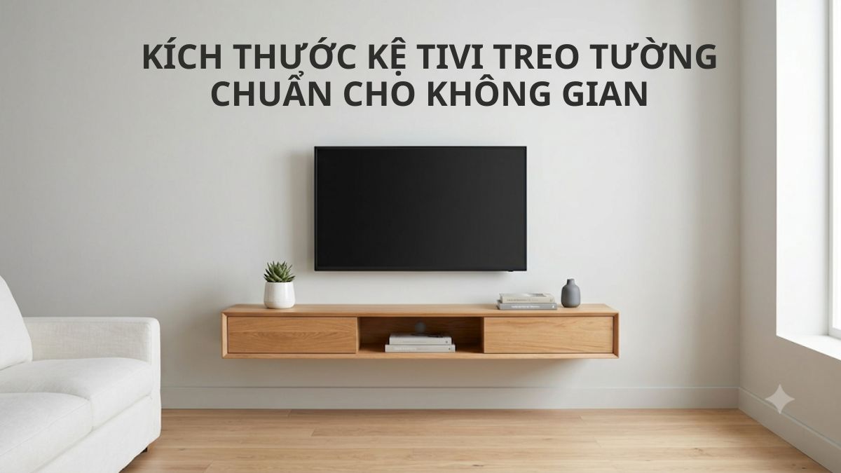 Kích thước kệ tivi treo tường chuẩn cho từng không gian