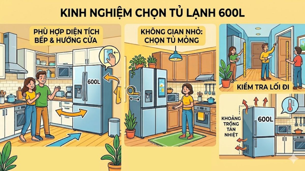 Một số lưu ý cần biết khi chọn tủ lạnh 600 lít