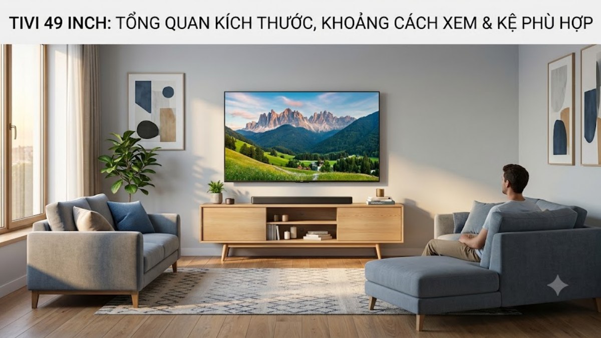 Kích thước tivi 49 inch là bao nhiêu cm? TV 49 inch phổ biến