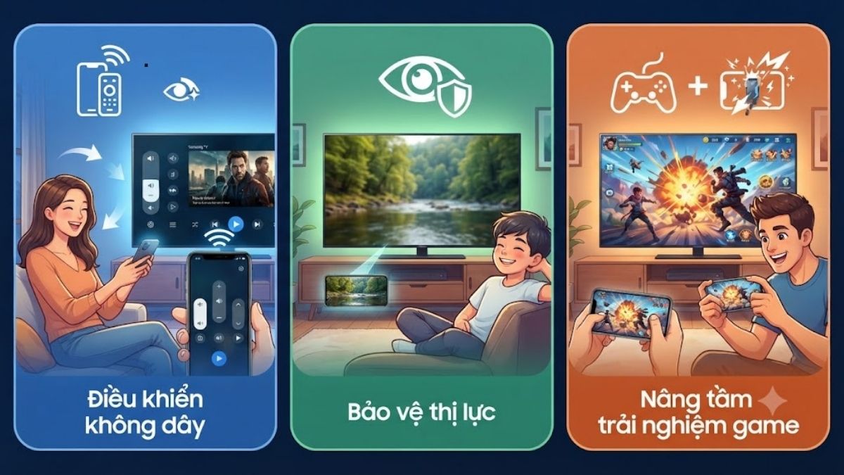 Lợi ích khi kết nối điện thoại iPhone với tivi Samsung