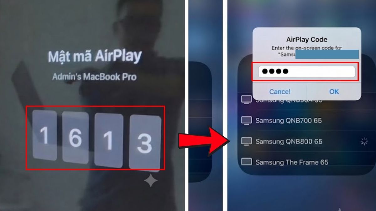 Nhập mã số hiện ở trên tivi vào iPhone