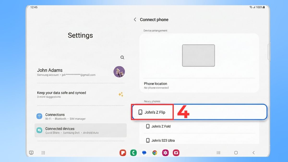 Chọn điện thoại trong danh sách