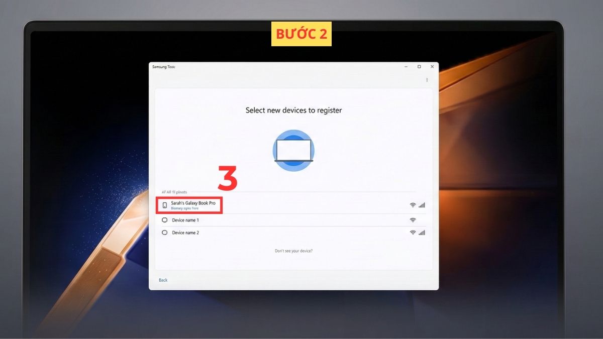  Chọn điện thoại trong danh sách thiết bị
