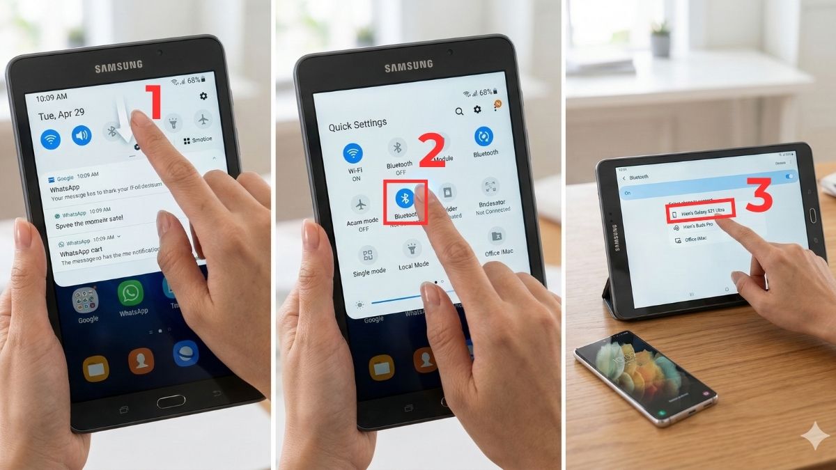 Kết nối điện thoại với máy tính bảng Samsung qua Bluetooth