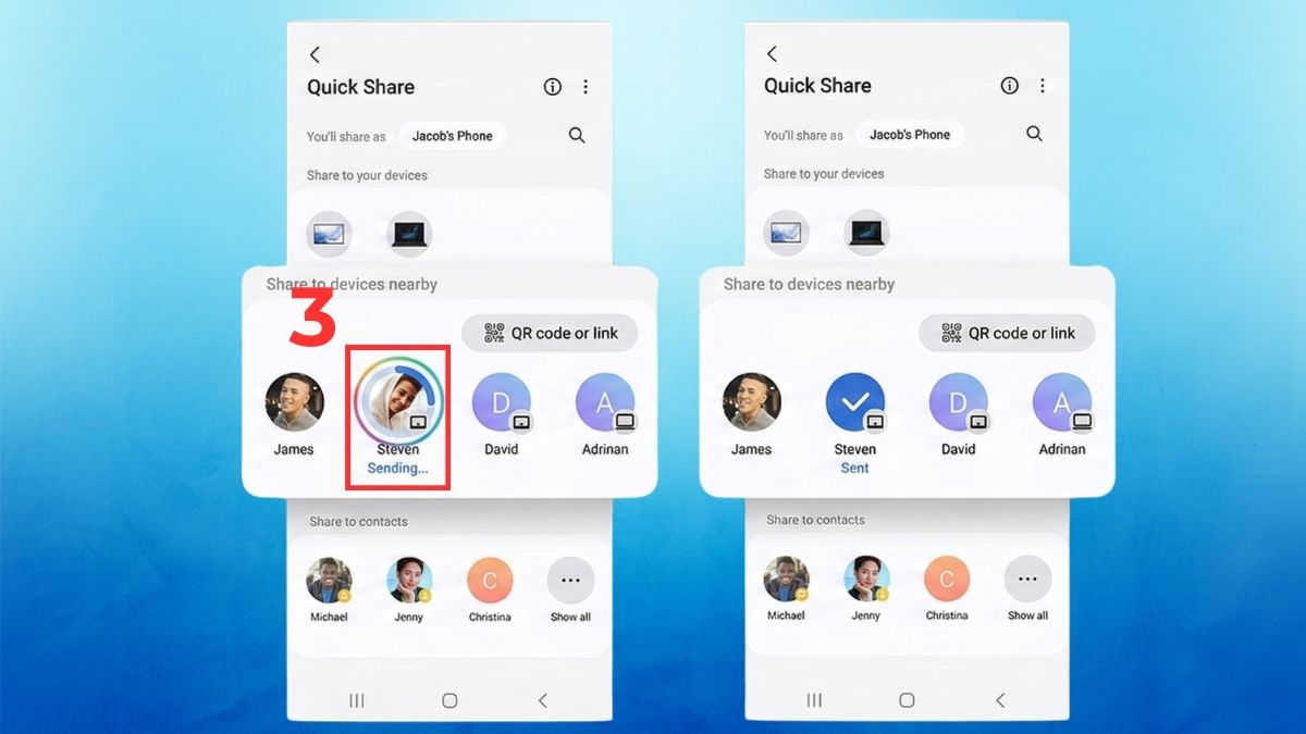 Chọn thiết bị tablet xuất hiện trong danh sách