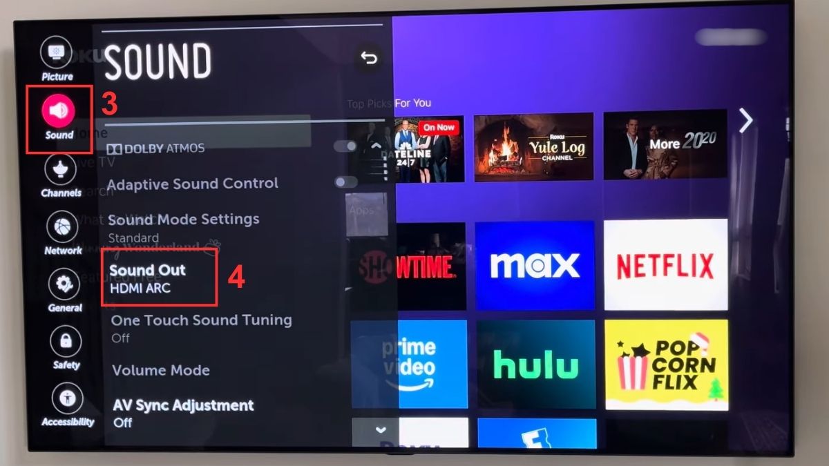 Mở mục Sound, tiếp tục truy cập Sound Out