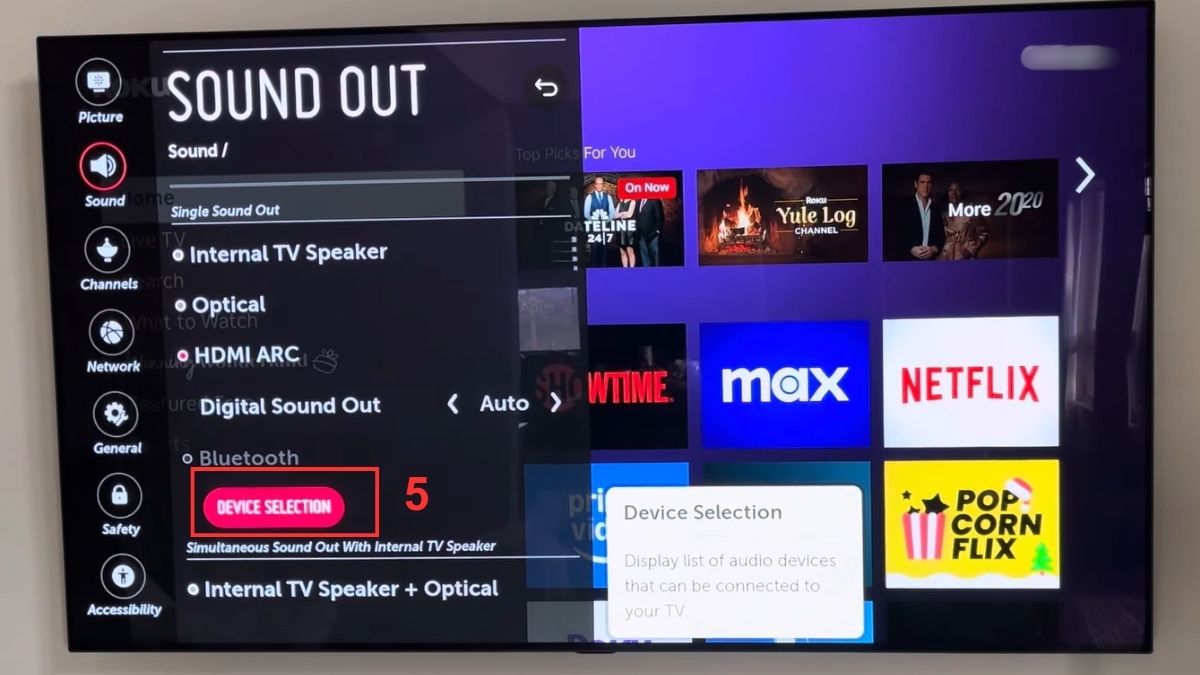 Tại mục Bluetooth, chọn Device Selection