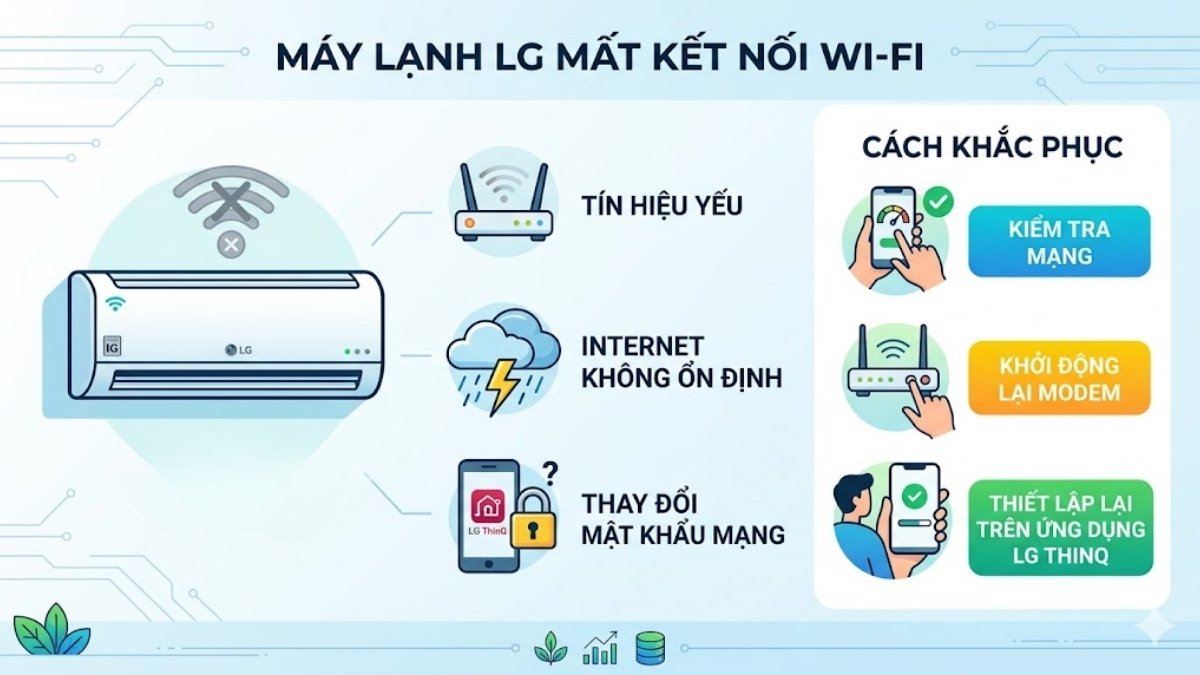 Máy lạnh LG mất kết nối Wi-Fi sau khi thiết lập