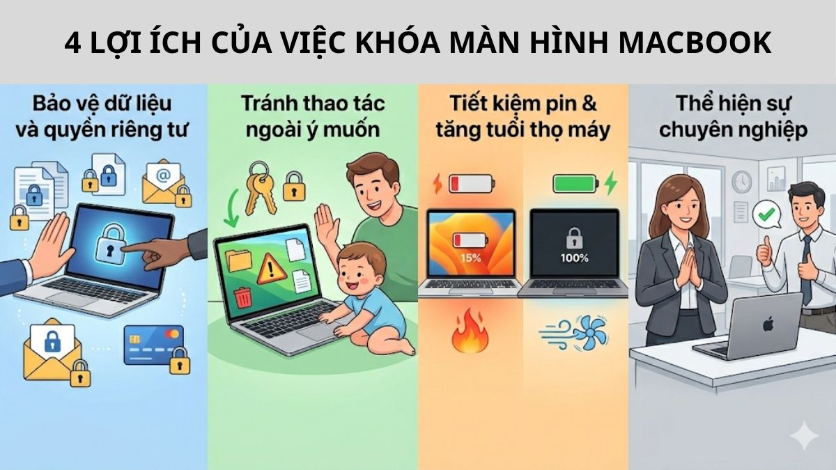 Tại sao cần khóa màn hình MacBook?