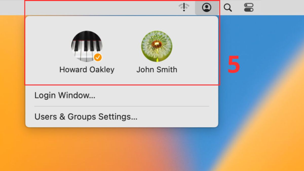 Chọn tài khoản người dùng