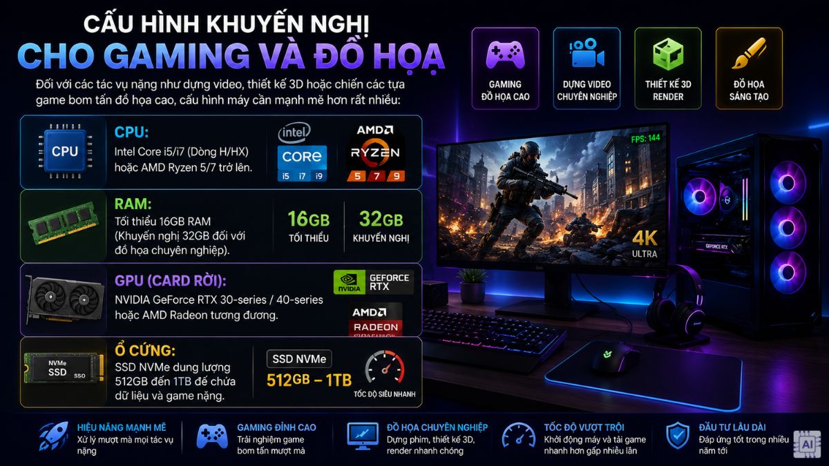 Cấu hình máy tính gaming và đồ họa