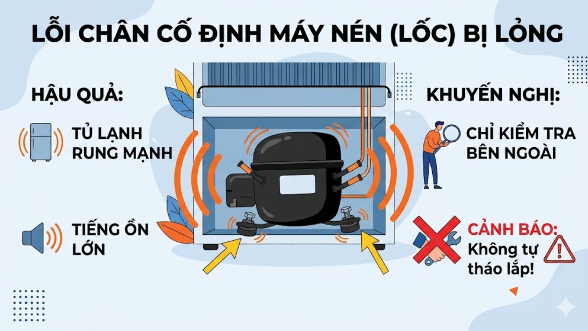 Nguyên nhân khiến lốc tủ lạnh tủ lạnh kêu to