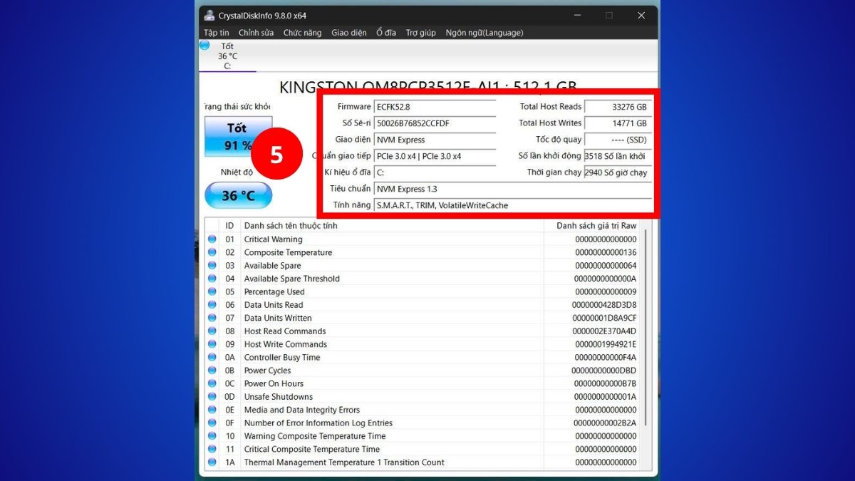 Xem các thông số chi tiết