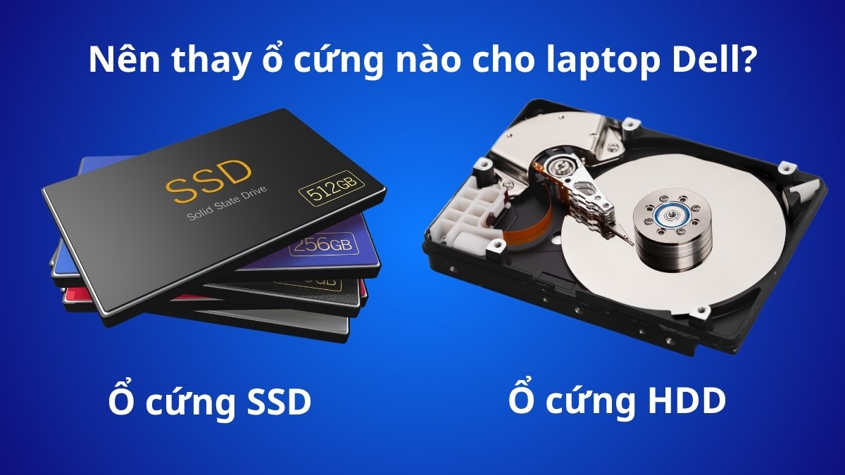 Nên thay ổ cứng SSD hay HDD cho laptop Dell?