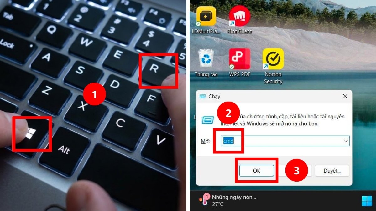 Ấn tổ hợp Windows + R để mở hộp thoại Run