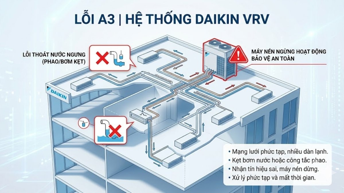 Lỗi A3 điều hòa Daikin VRV