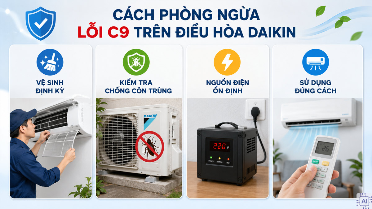 Cách phòng ngừa lỗi C9 trên điều hòa Daikin