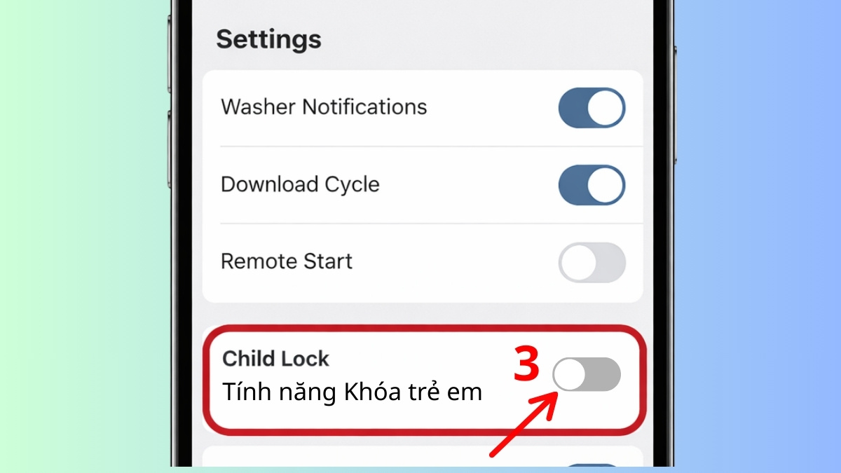 Tắt Child Lock