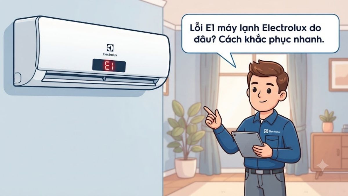 Lỗi e1 máy lạnh Electrolux do đâu? Cách khắc phục nhanh