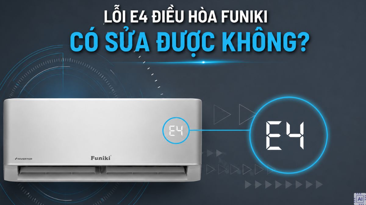 Lỗi E4 điều hòa Funiki có sửa được không?