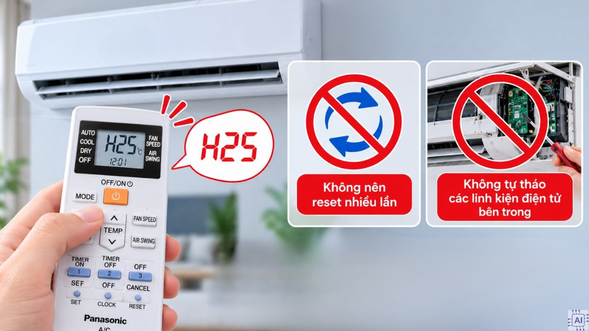 Reset máy lạnh để xóa mã lỗi tạm thời bước 3