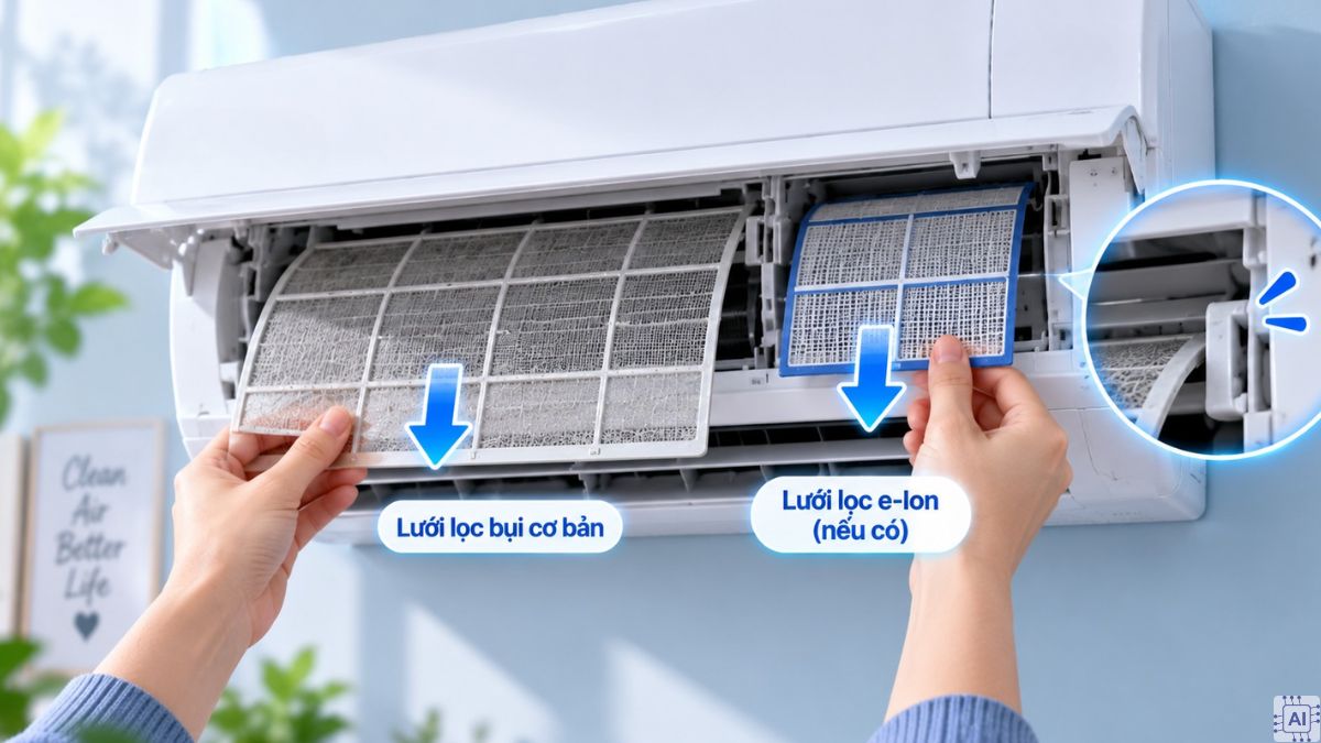 Cách khắc phục lỗi H25 máy lạnh Panasonic bước 2