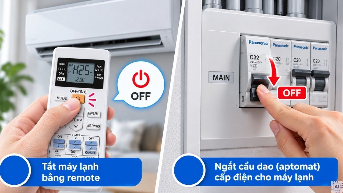 Reset máy lạnh để xóa mã lỗi tạm thời