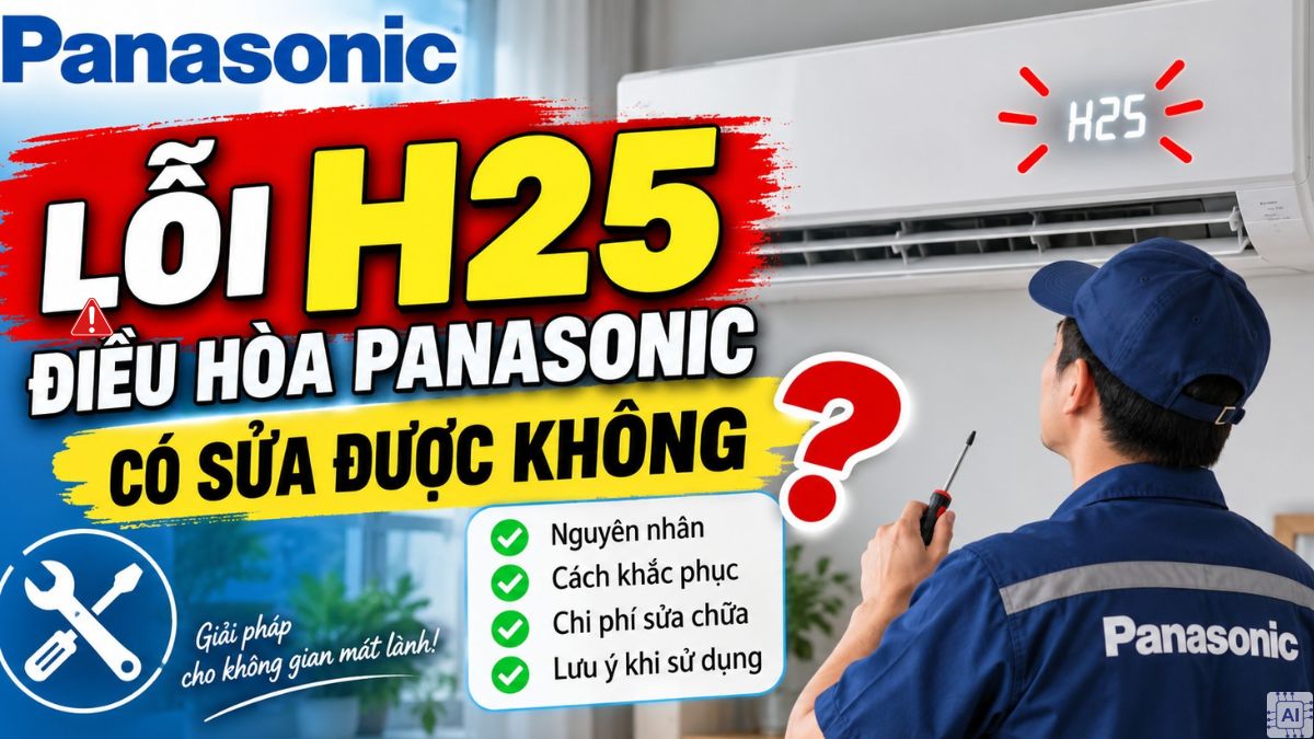 Lỗi H25 điều hòa Panasonic có sửa được không?