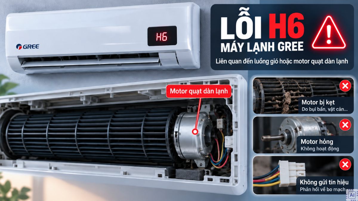 Nguyên nhân gây ra lỗi H6 trên máy lạnh Gree
